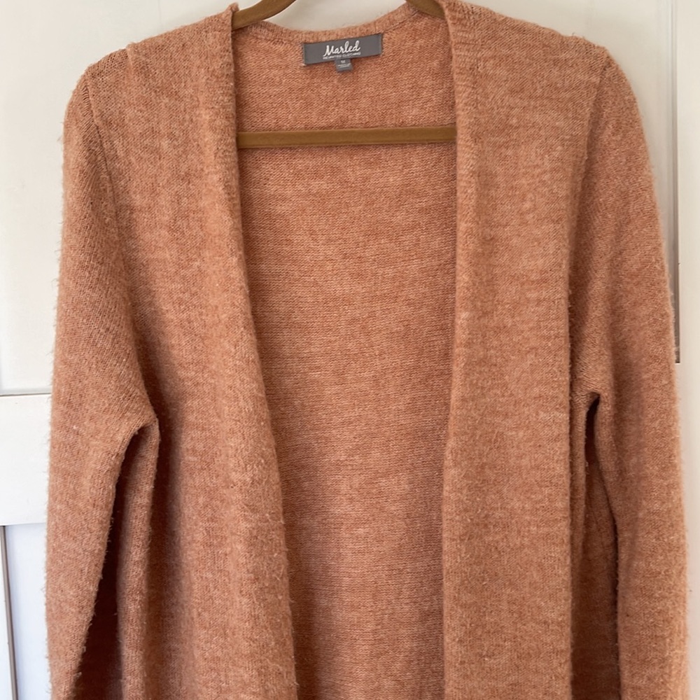 Peach pink knit duster sweater - Medium